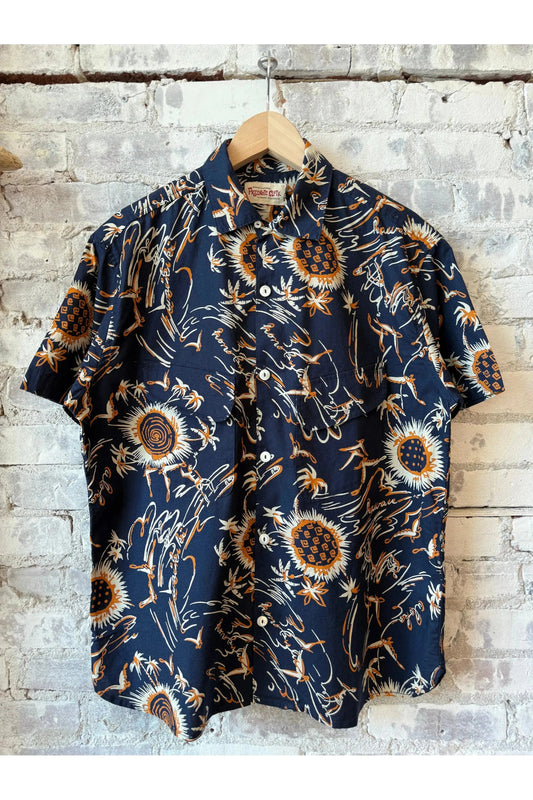 Dean Double Pocket SS Shirt - Aloha Navy - DUNE + SALT