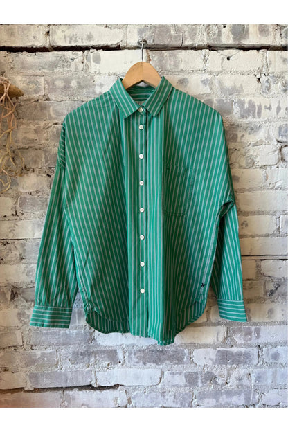 Jo Shirt in Cotton Poplin - Jade Green - DUNE + SALT