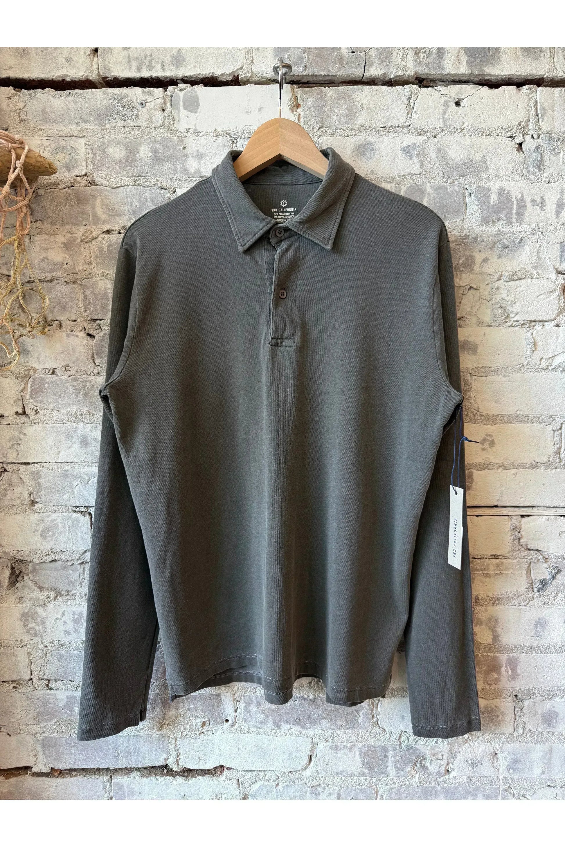 L/S Organic Recycled Polo - Black - DUNE + SALT