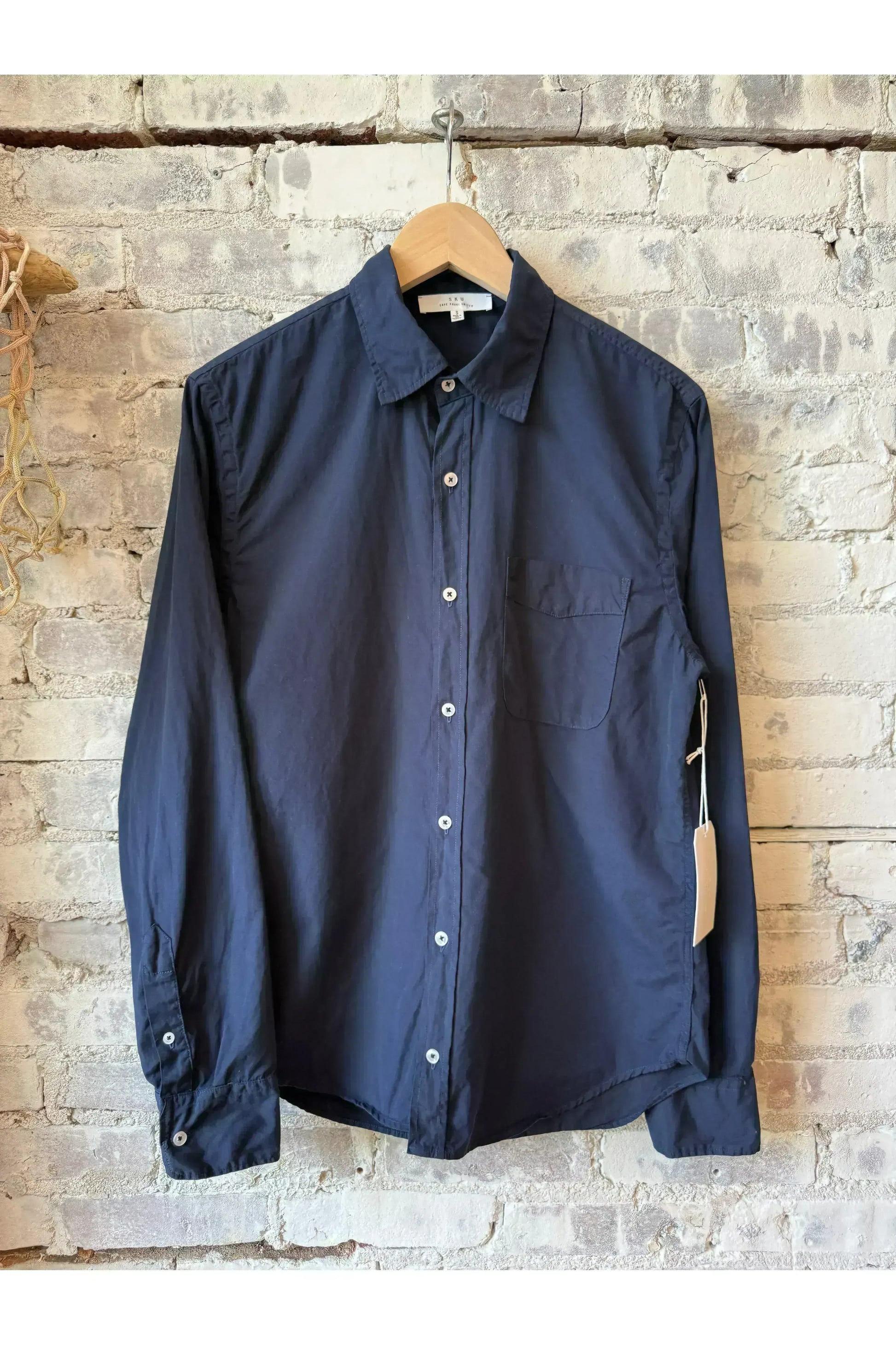 Poplin Standard Shirt - Navy - DUNE + SALT