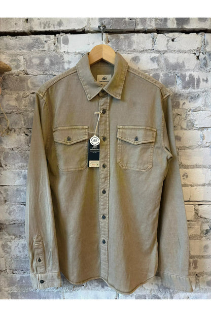 Jeb L/S Two-Pocket Garment-Dyed Shirt - Chinchilla - DUNE + SALT