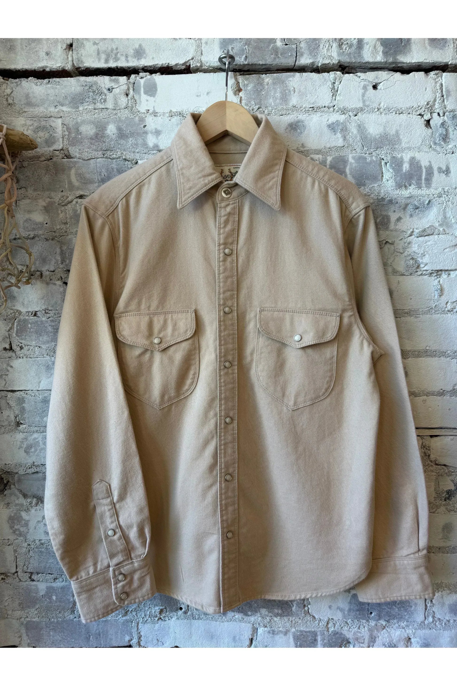 Bodie Acorn Pocket Western Shirt - Cream Twill - DUNE + SALT