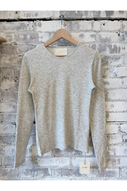 Melange Double Face LS Crew - Heather Gray - DUNE + SALT