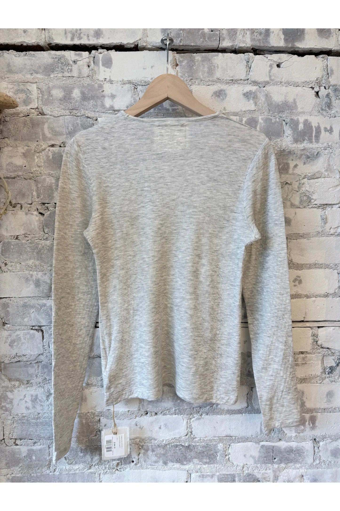 Melange Double Face LS Crew - Heather Gray - DUNE + SALT