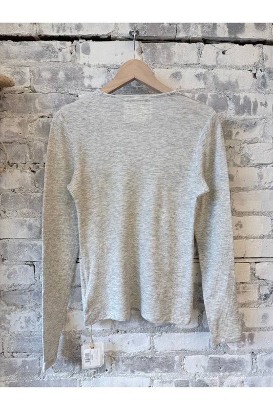 Melange Double Face LS Crew - Heather Gray - DUNE + SALT