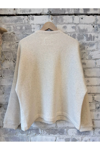 L/S Cotton Tencel Brushed Fleece Crew - Oat - DUNE + SALT