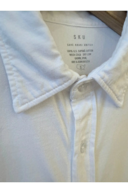 L/S Supima Jersey Easy Shirt - White - DUNE + SALT