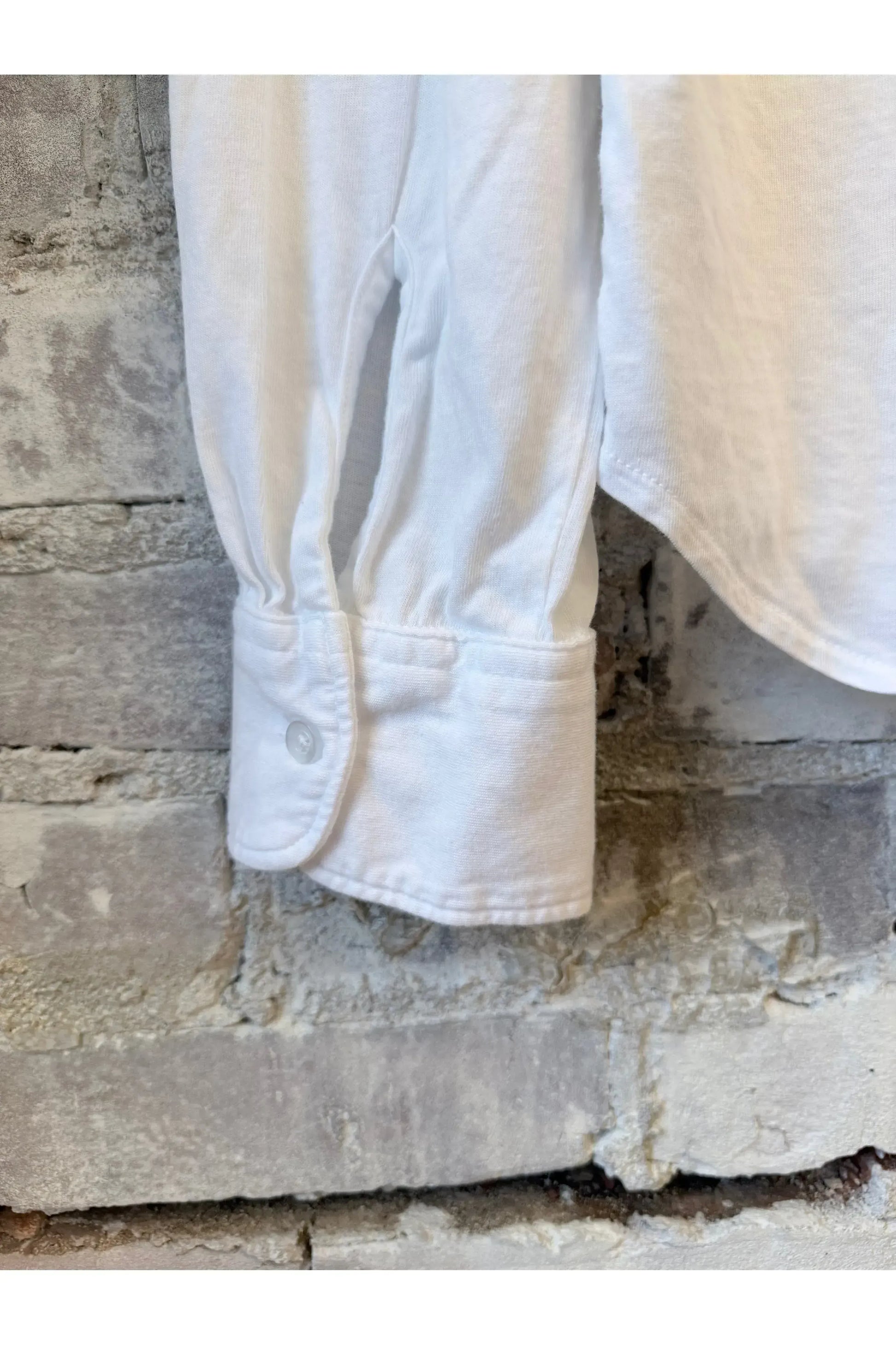 L/S Supima Jersey Easy Shirt - White - DUNE + SALT