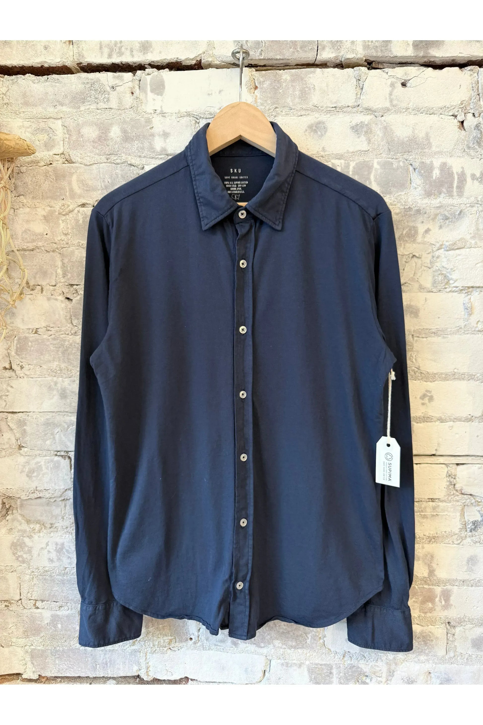 L/S Supima Jersey Easy Shirt - Navy - DUNE + SALT