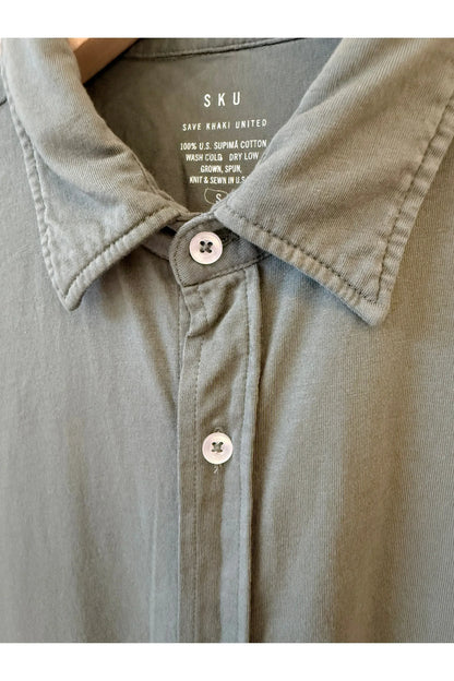 L/S Supima Jersey Easy Shirt - Basil - DUNE + SALT