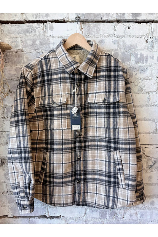 Skip Sherpa Shirt Jacket - Chinchilla Combo - DUNE + SALT