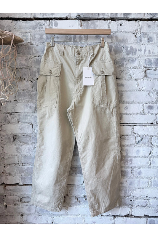 Wide Chino Cloth Cargo Pant - Beige - DUNE + SALT