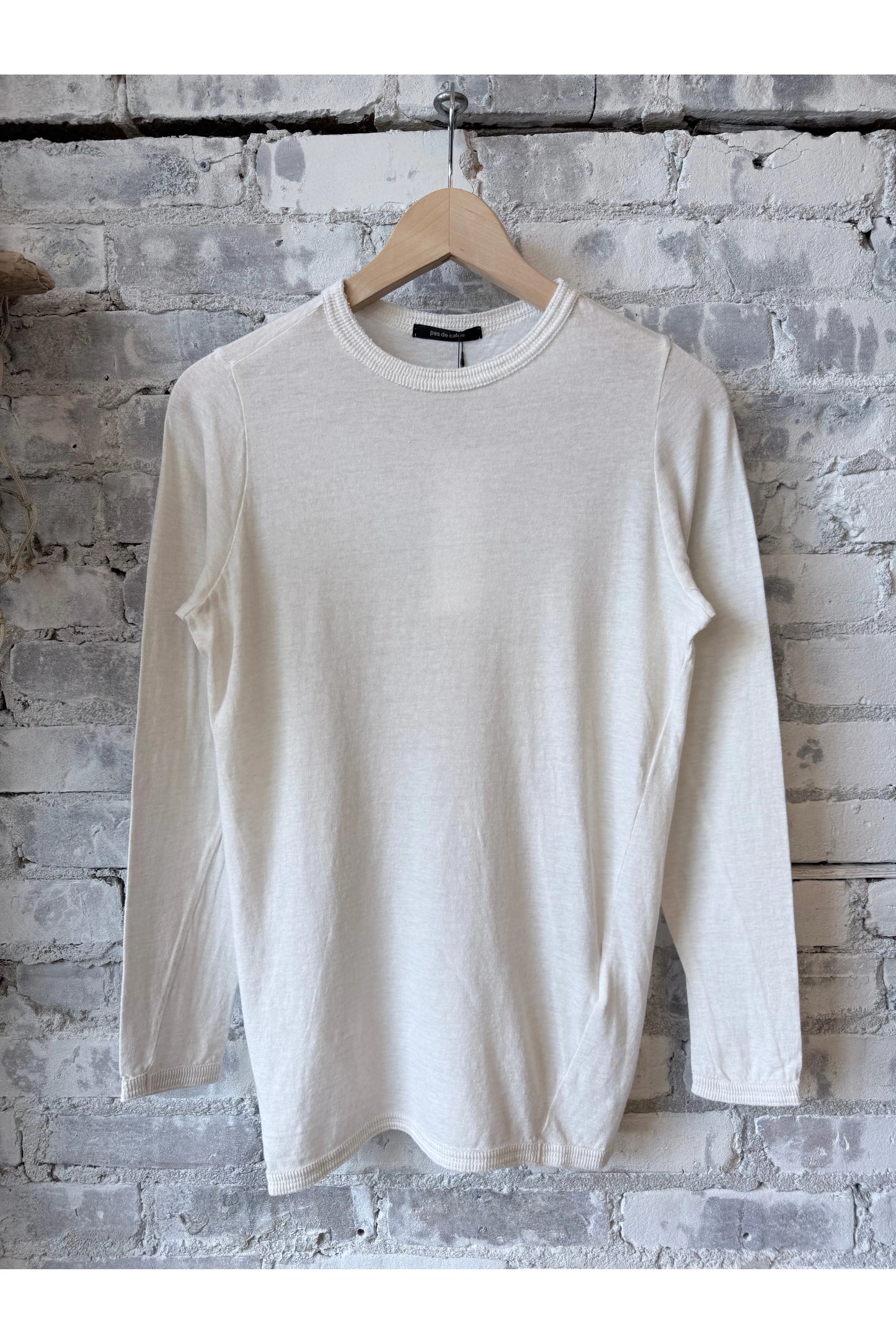 Cotton Gauze Jersey Pullover Crewneck - Ivory - DUNE + SALT