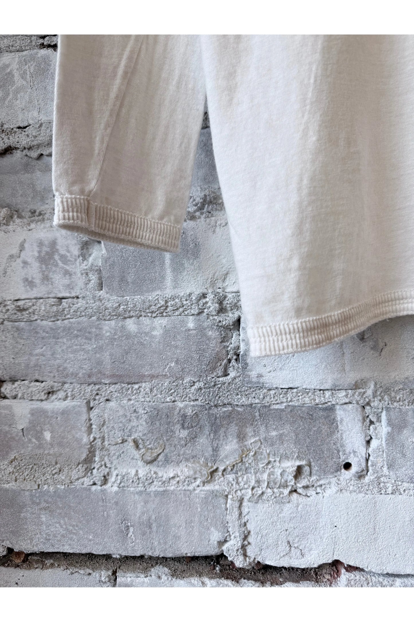 Cotton Gauze Jersey Pullover Crewneck - Ivory - DUNE + SALT