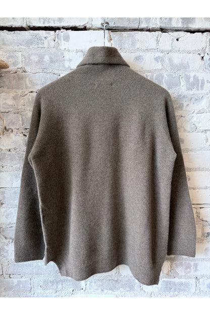 Fine Wool Turtleneck Pullover - Brown - DUNE + SALT