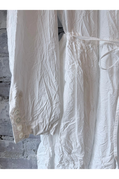 Cotton Typewriter Dress - White - DUNE + SALT