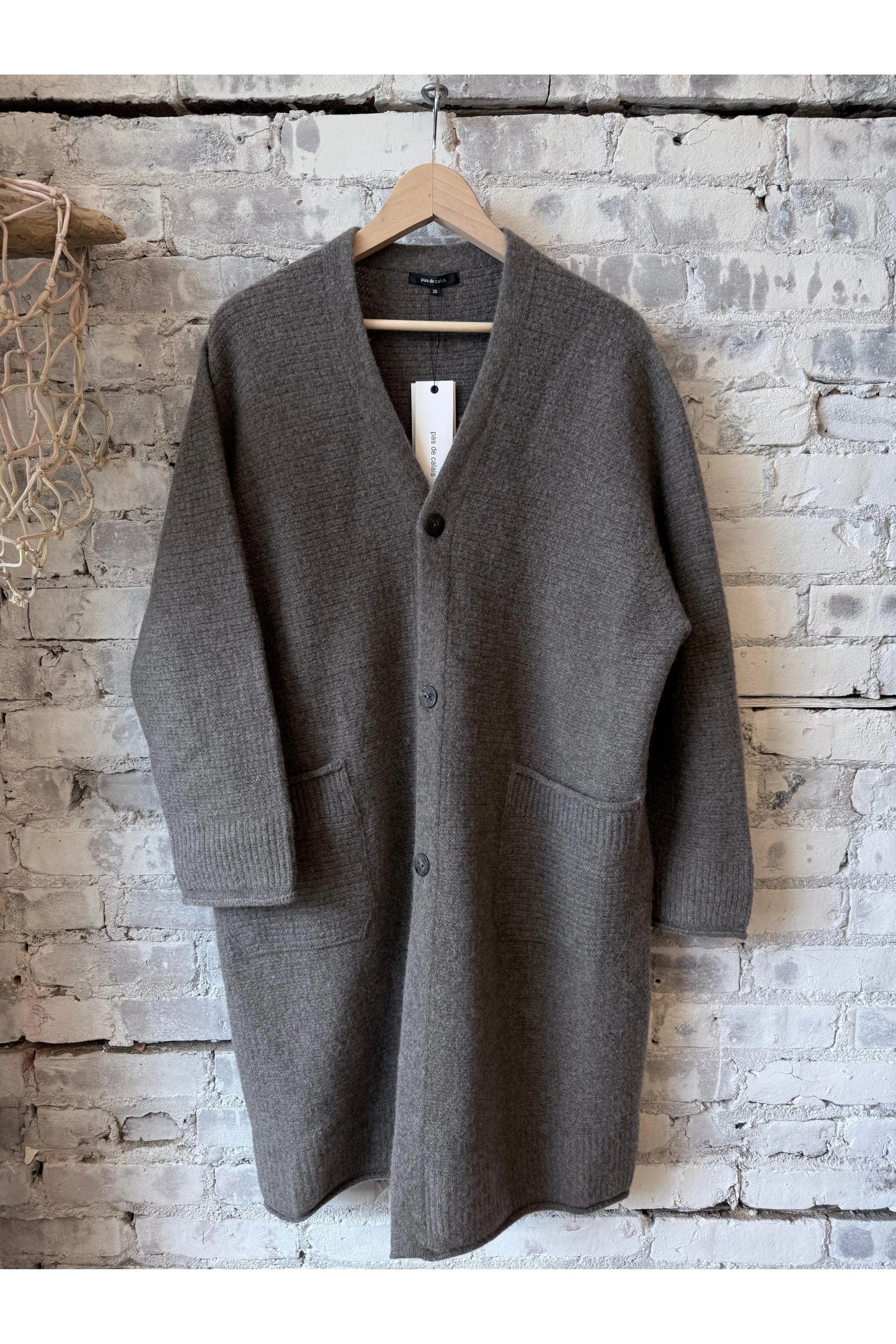 Cashmere/Wool Cardigan Coat - Greige - DUNE + SALT