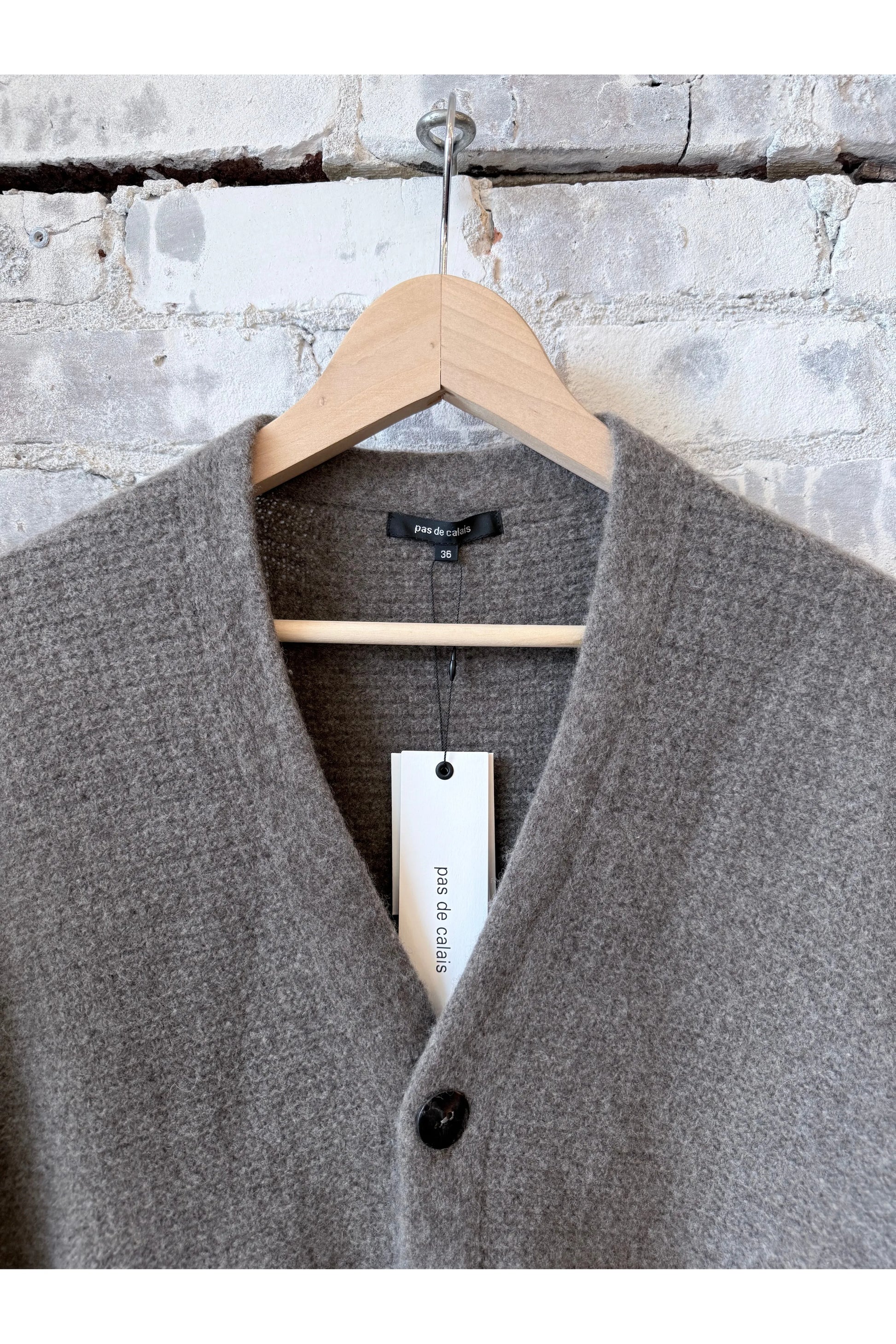 Cashmere/Wool Cardigan Coat - Greige - DUNE + SALT
