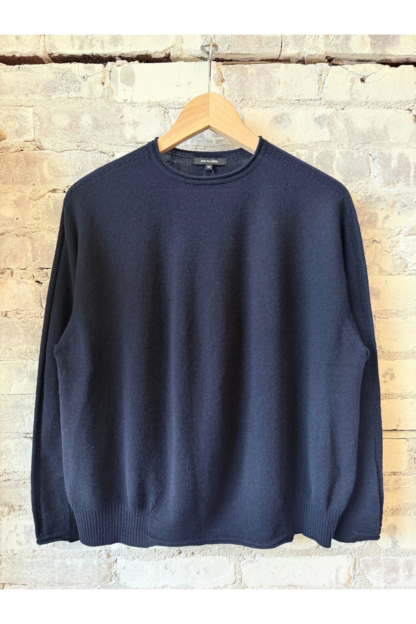 Airy Wool Crewneck Sweater - Navy - DUNE + SALT