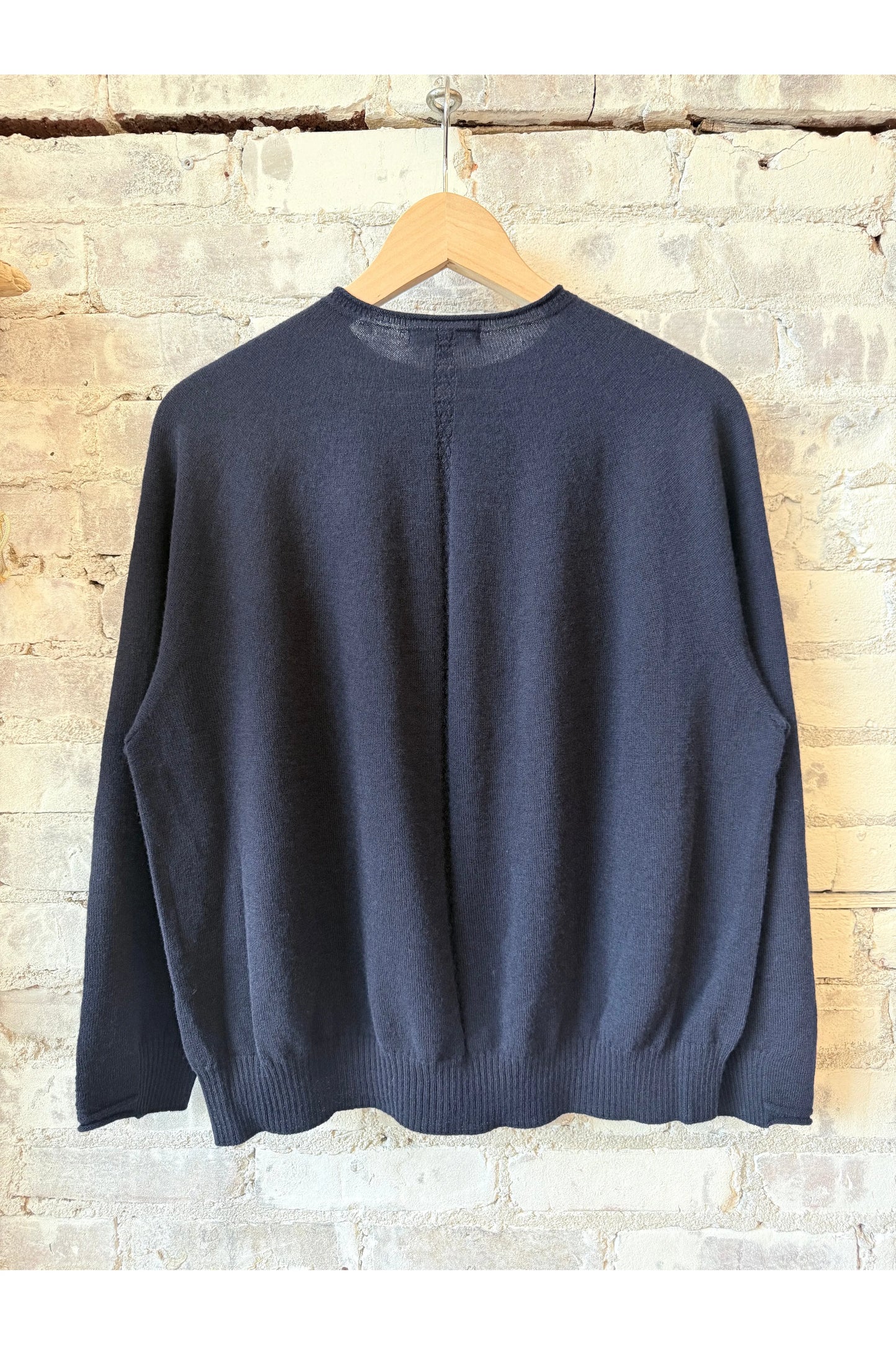 Airy Wool Crewneck Sweater - Navy - DUNE + SALT