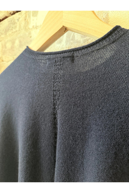 Airy Wool Crewneck Sweater - Navy - DUNE + SALT