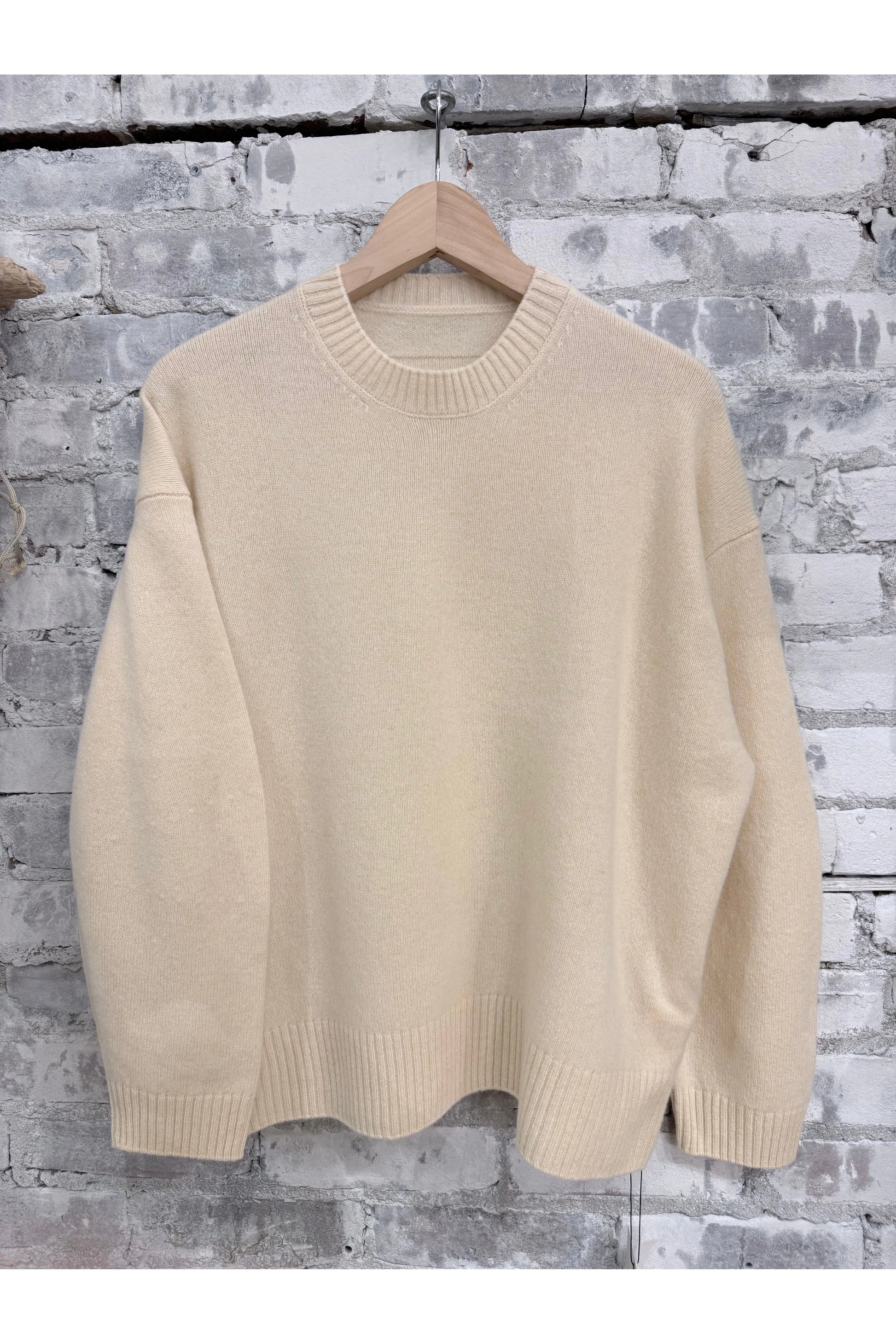 L/S Merino Jersey Knit Crew - Natural - DUNE + SALT