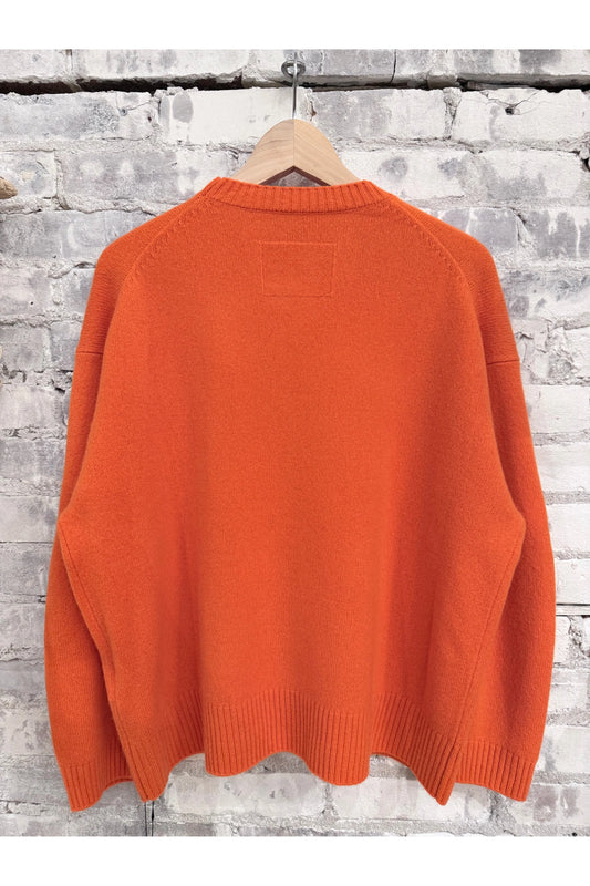 L/S Merino Jersey Knit Crew - Vermilion - DUNE + SALT