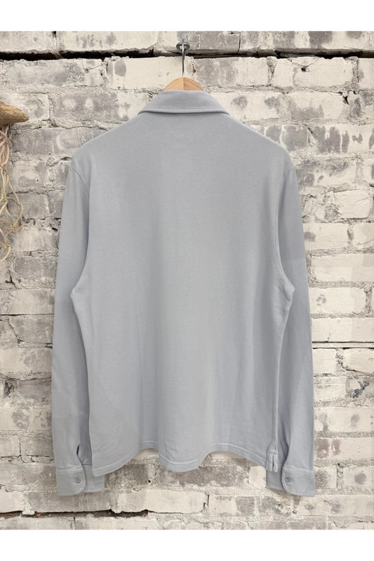 Piqué Slim Collar Shirt - Sky - DUNE + SALT