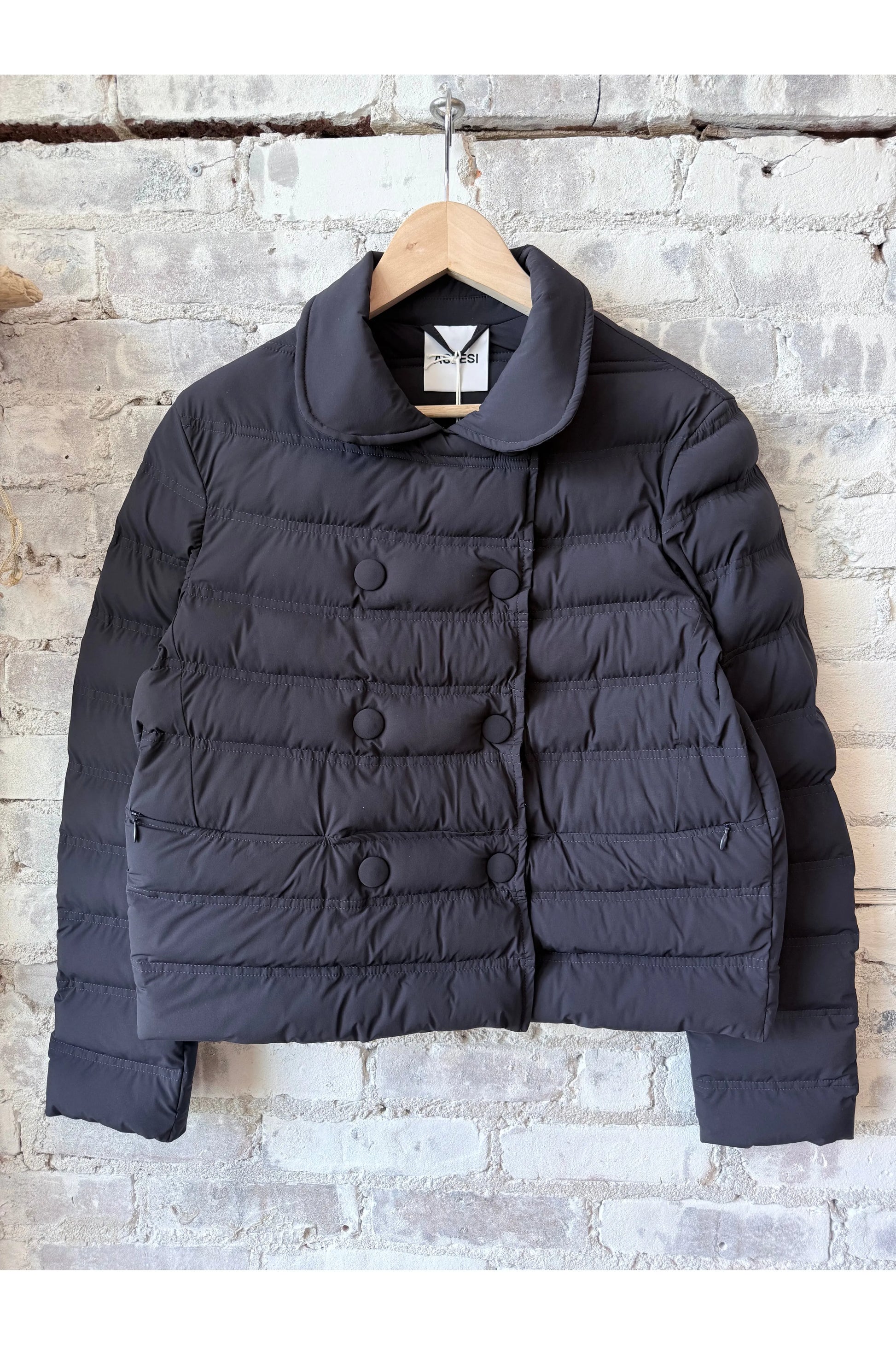 Paloma Quilted Stretch Nylon Puffer - Navy - DUNE + SALT