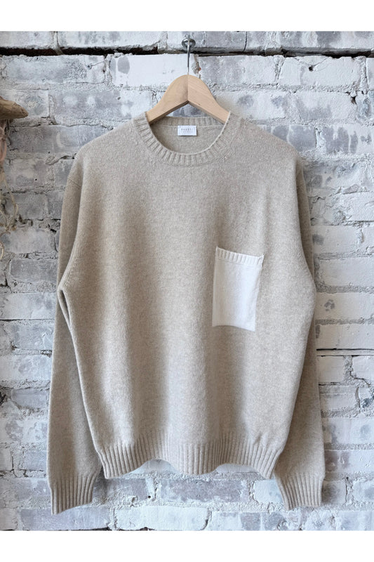 Cashmere/Wool Pocket Crew - Beige - DUNE + SALT
