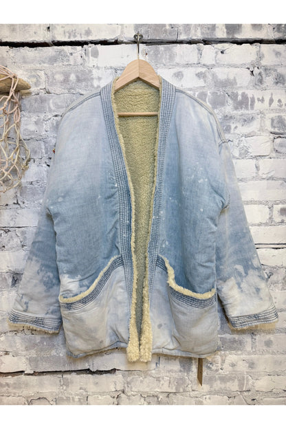 INDIGO/SHERPA BLANKET CARDIGAN - SUPERFADEOUT CLOUD - DUNE + SALT