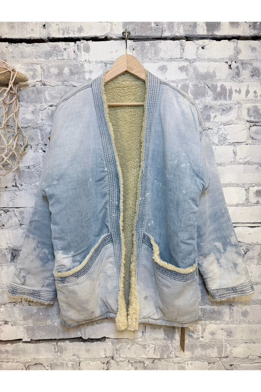 INDIGO/SHERPA BLANKET CARDIGAN - SUPERFADEOUT CLOUD - DUNE + SALT