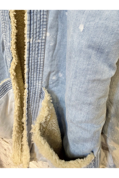 INDIGO/SHERPA BLANKET CARDIGAN - SUPERFADEOUT CLOUD - DUNE + SALT