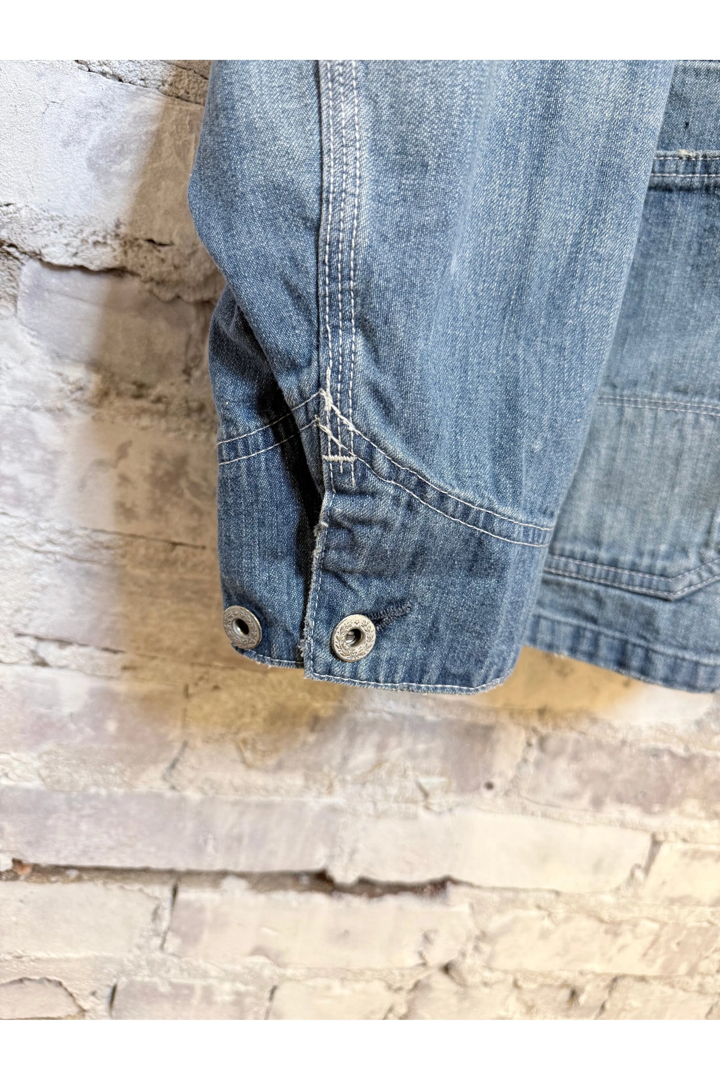 Denim Used-Wash Coveralls - Indigo