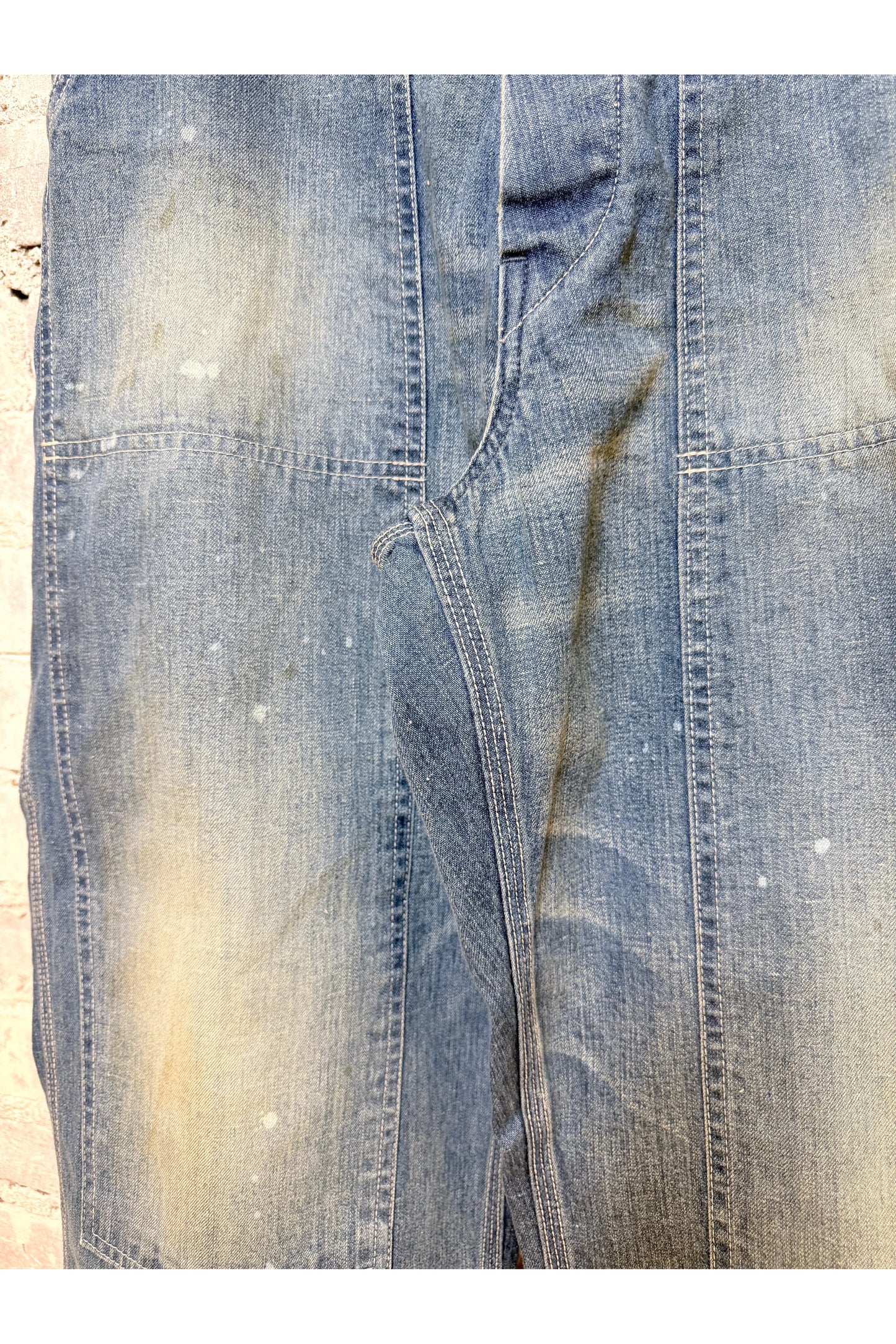 Denim Side Open Painter Pants - Used Wash