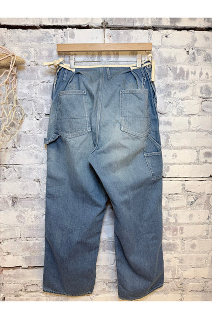 Denim Side Open Painter Pants - Used Wash