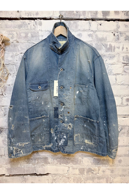 Customized Denim Coverall Jacket - Indigo