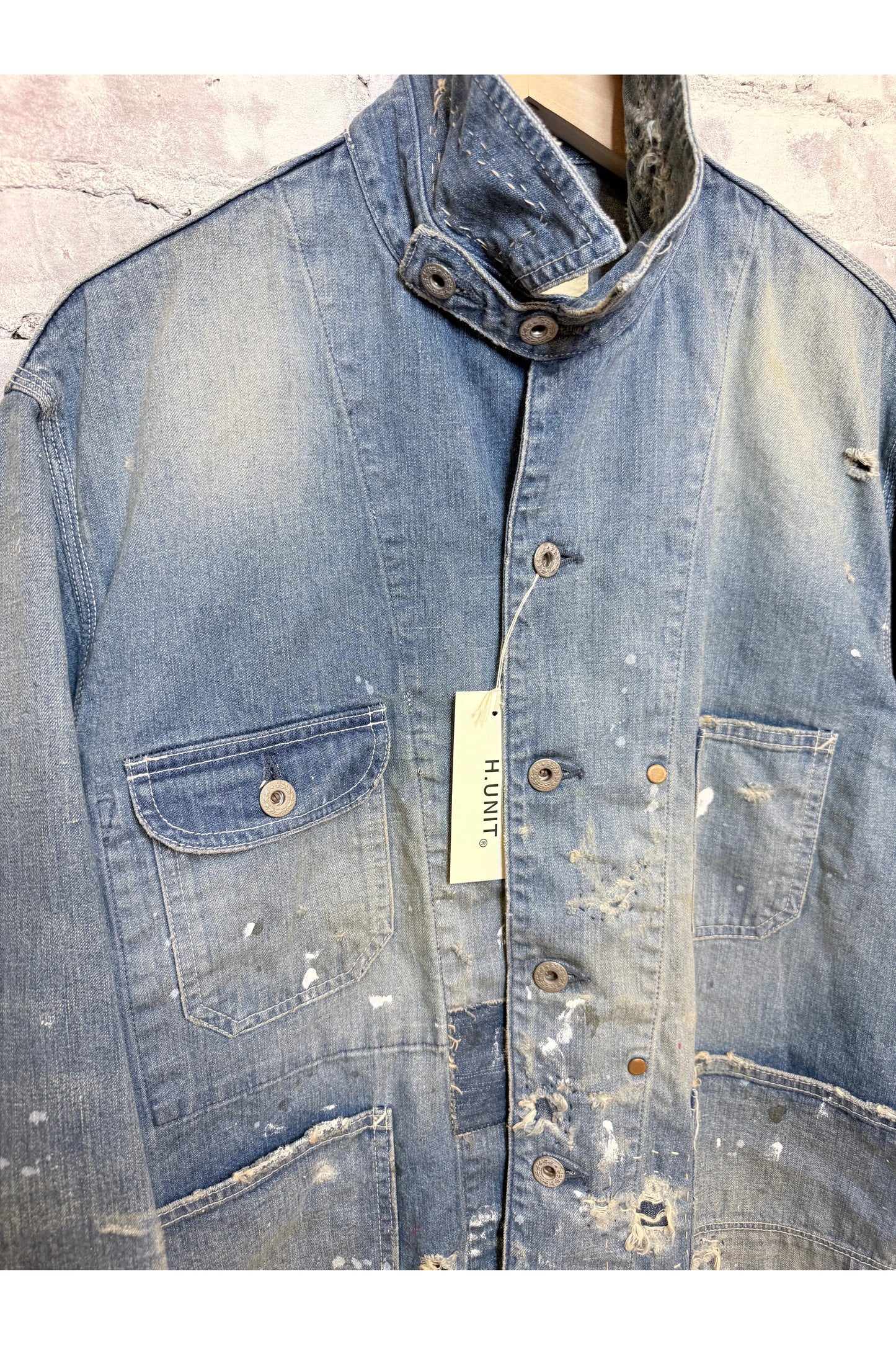 Customized Denim Coverall Jacket - Indigo