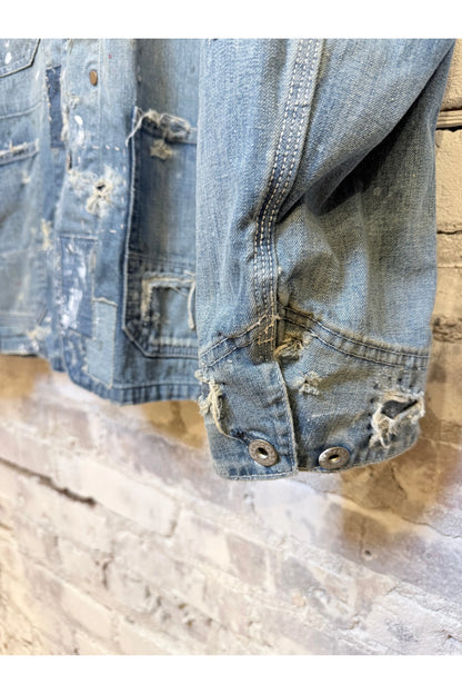Customized Denim Coverall Jacket - Indigo