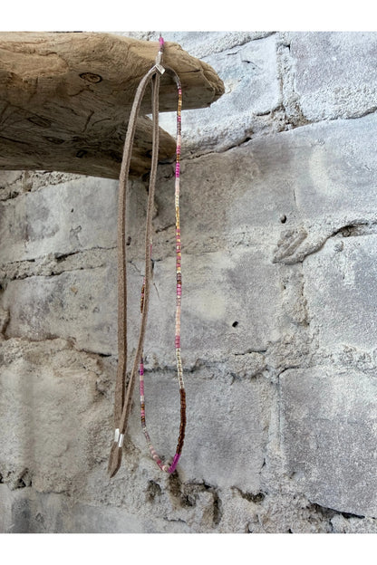 JRN1 Pink Single Strand Adjustable Necklace