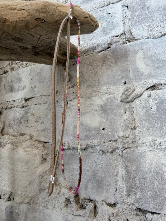 JRN1 Pink Single Strand Adjustable Necklace