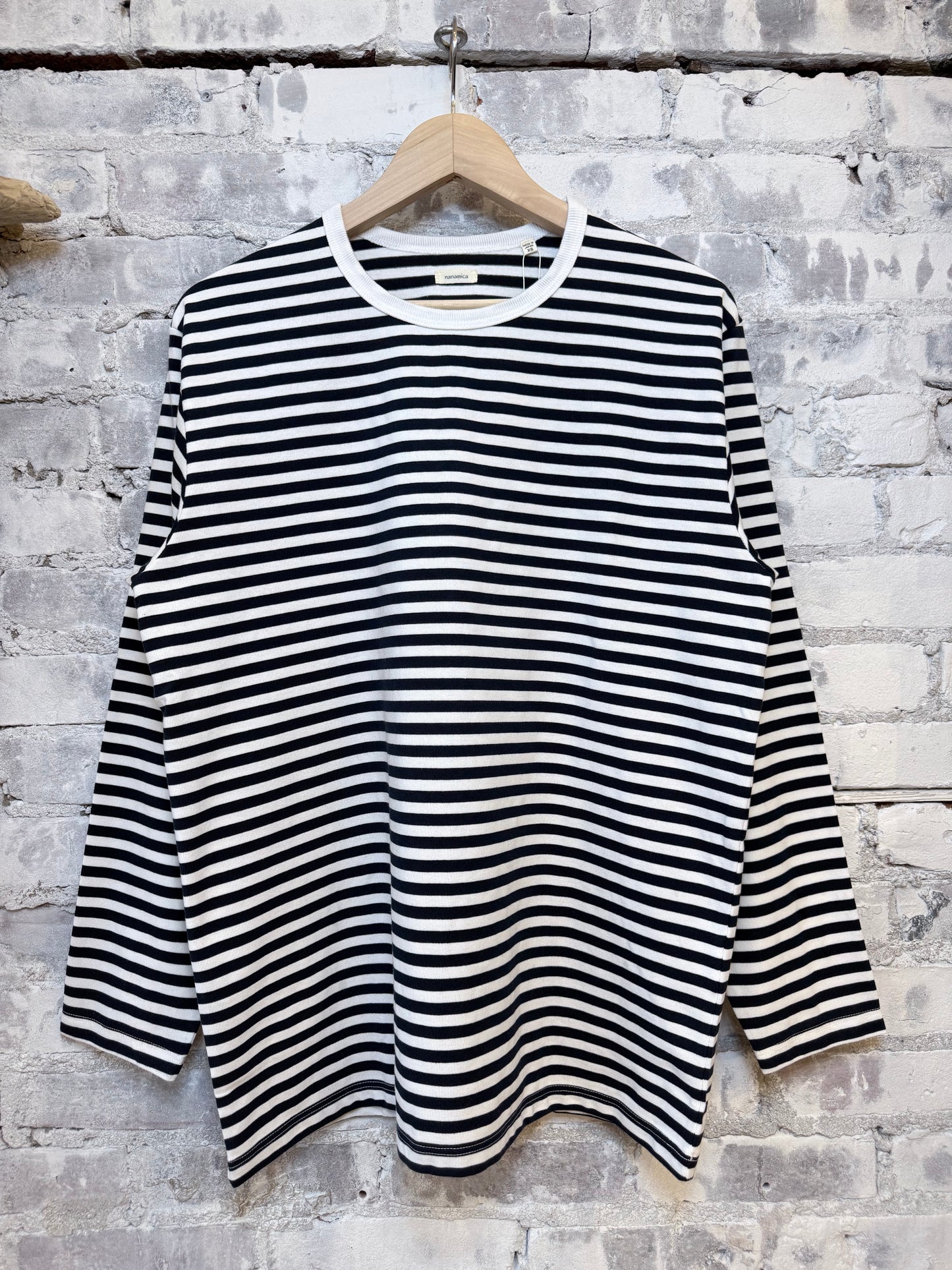 COOLMAX Stripe Jersey L/S Tee - Navy/White
