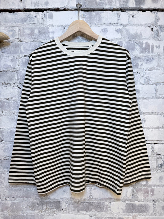 COOLMAX Stripe Jersey L/S Tee - Brown/Natural