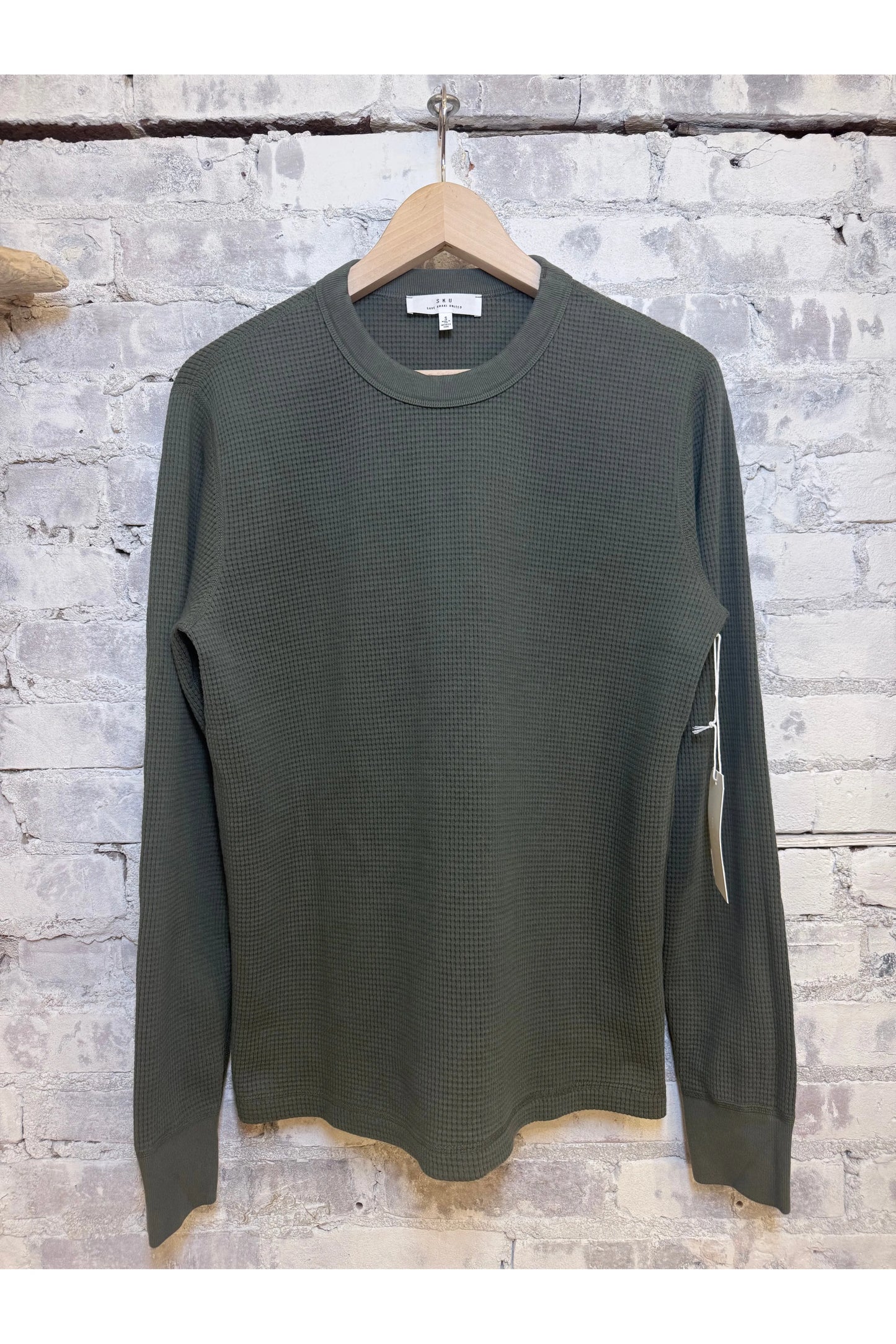 L/S Crew Waffle Tee - Basil