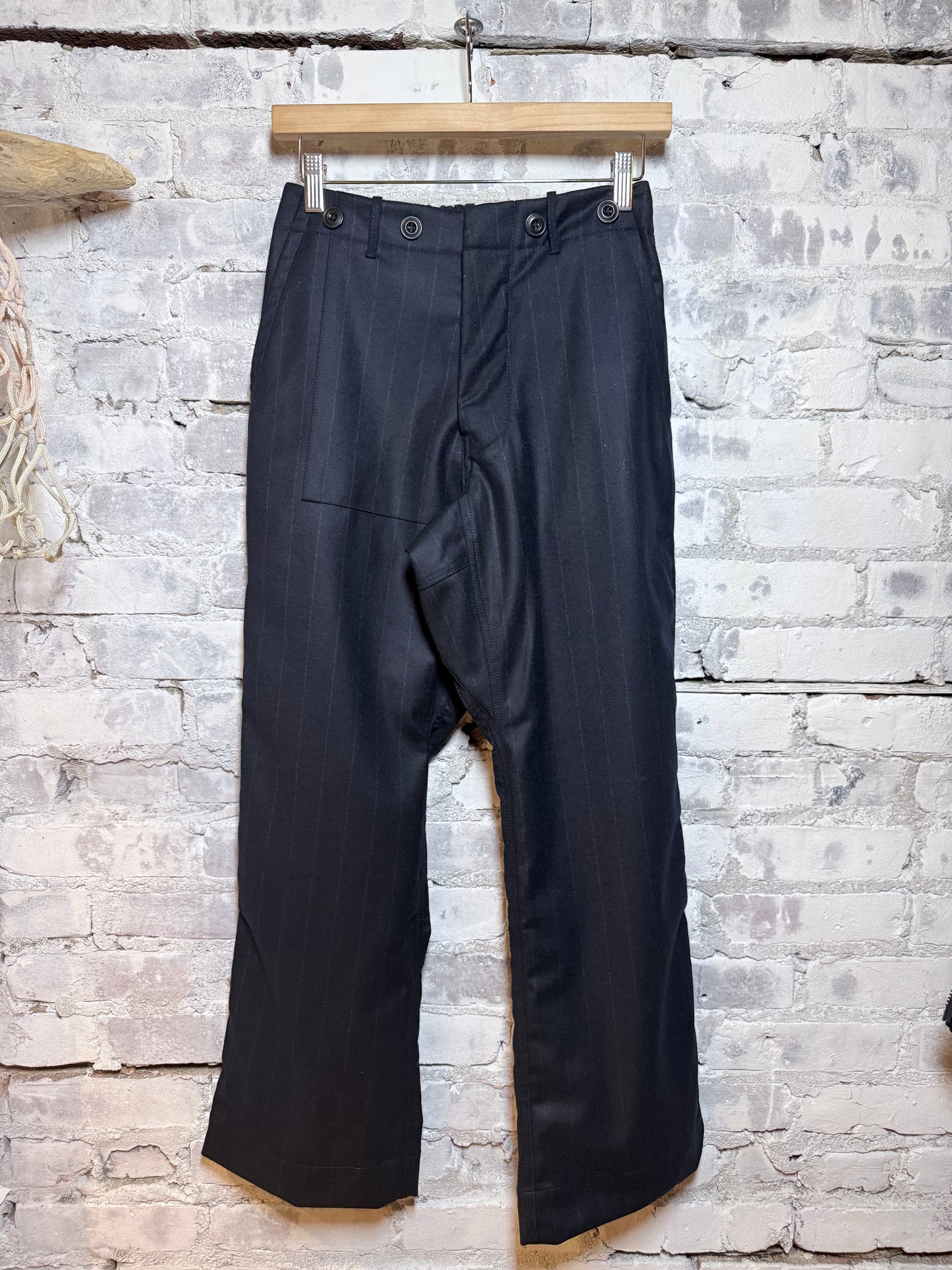 FAVOLAMOVE CASHMERE BLEND FRENCH SAILOR PANT - Deeply Navy