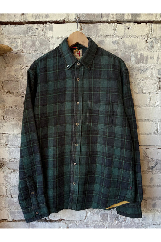 Plaid Chamois-Lined Flannel - Green/Navy/Black Plaid
