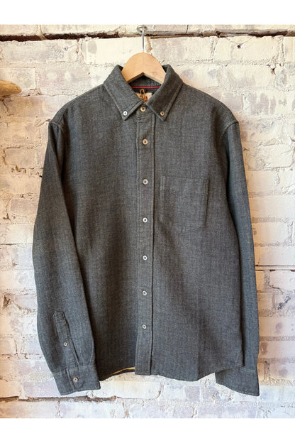 Herringbone Chamois-Lined Flannel - Charcoal