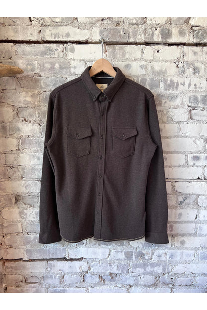 Rex Soft Knit Shirt - Dark Brown Heather - DUNE + SALT