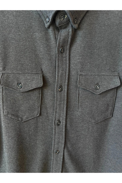 Rex Soft Knit Shirt - Dark Brown Heather - DUNE + SALT