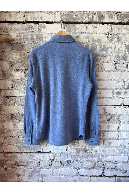 Rex Soft Knit Shirt - Blue Heather - DUNE + SALT